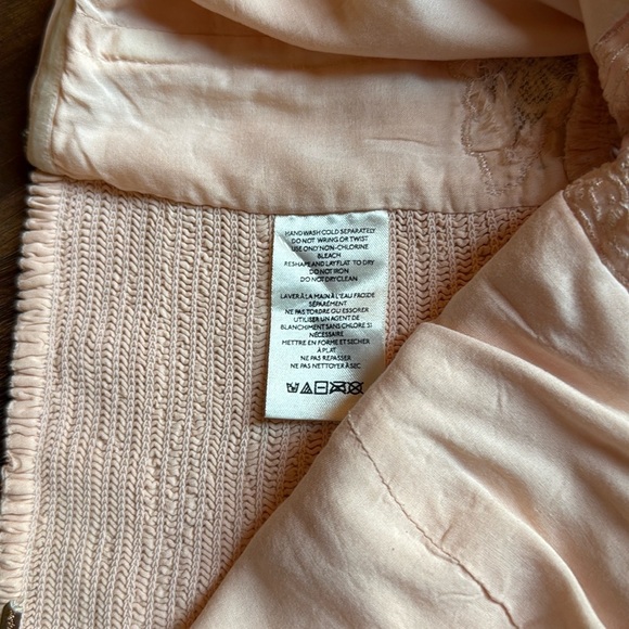 FREE PEOPLE Pink Peach Strapless Corset Crop Top Size Medium - Picture 5 of 8